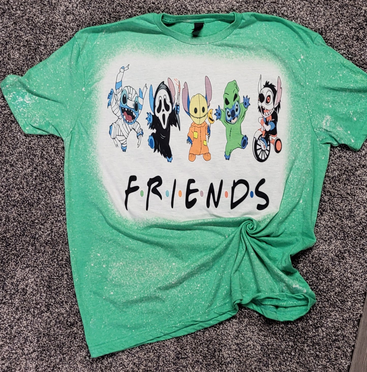 Stitch Friends Horror bleached tshirt