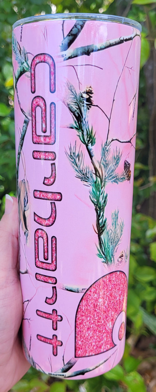 Pink Carhart Camo Tumbler