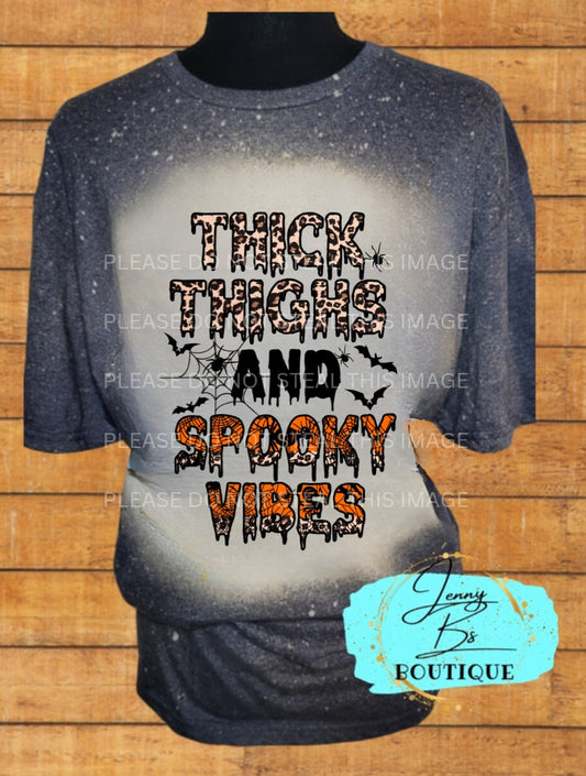 Bleached Thick Thighs Spooky Vibes T-Shirt