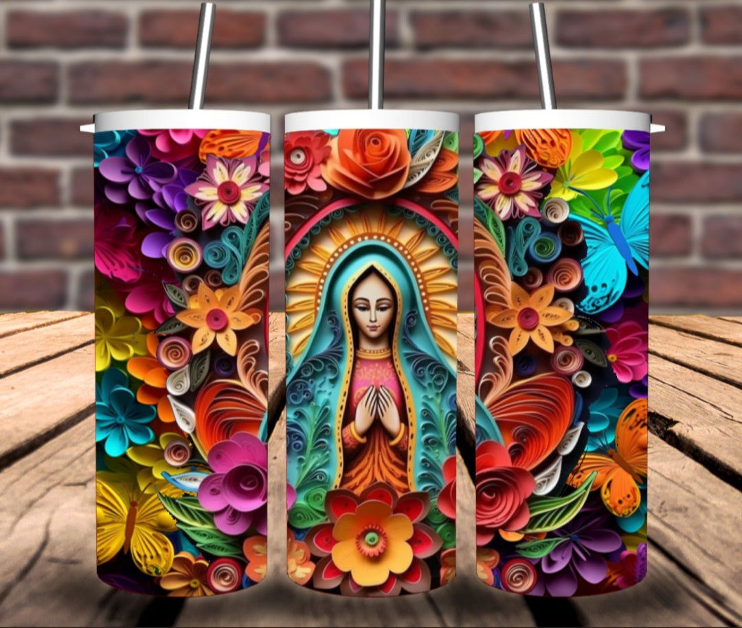 Virgin Mary Colorful Tumbler