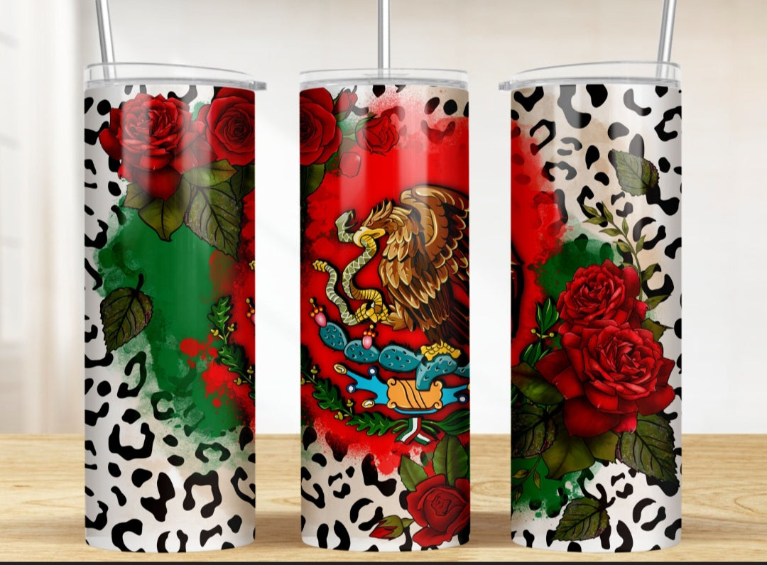 Leopard Mexican Rose Tumbler