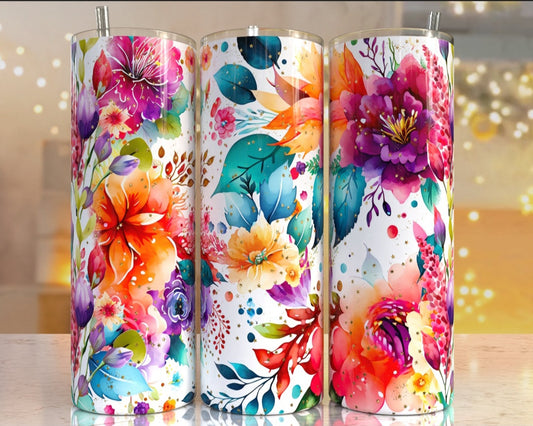 Colorful Floral Tumbler