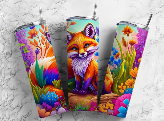 Colorful Cute Fox Tumbler