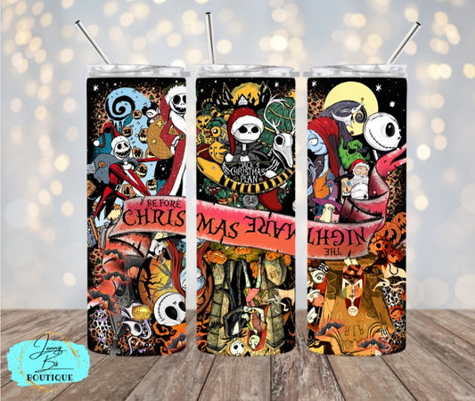 Nightmare Before Christmas Banner Tumbler