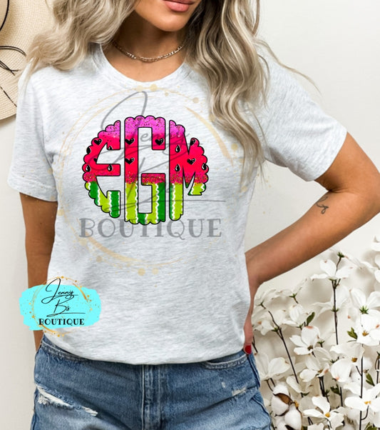 Watermelon Monogram Custom