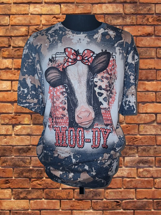 Cow Moody Bleached T-Shirt