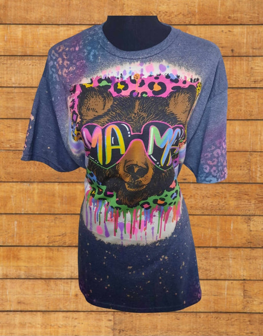 Mama Bear Bleached  T-Shirt