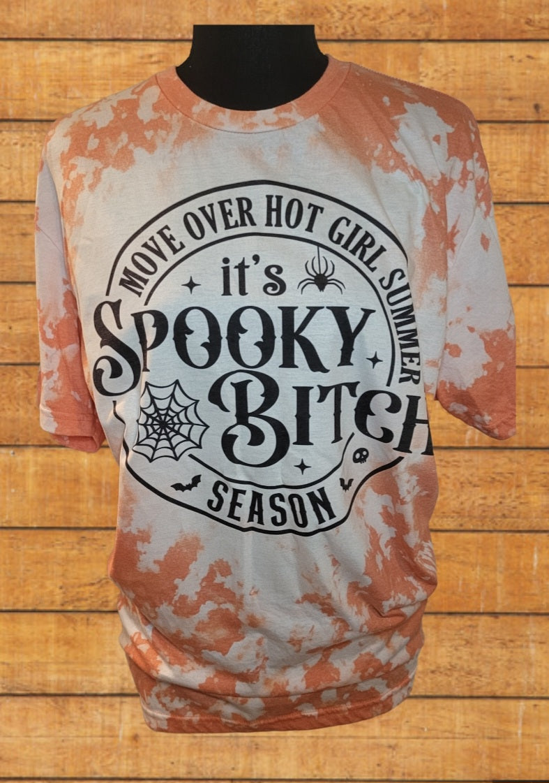 Spooky Bitch Season Bleached T-Shirt