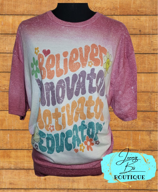 Believer, Educator Bleached T-Shirt