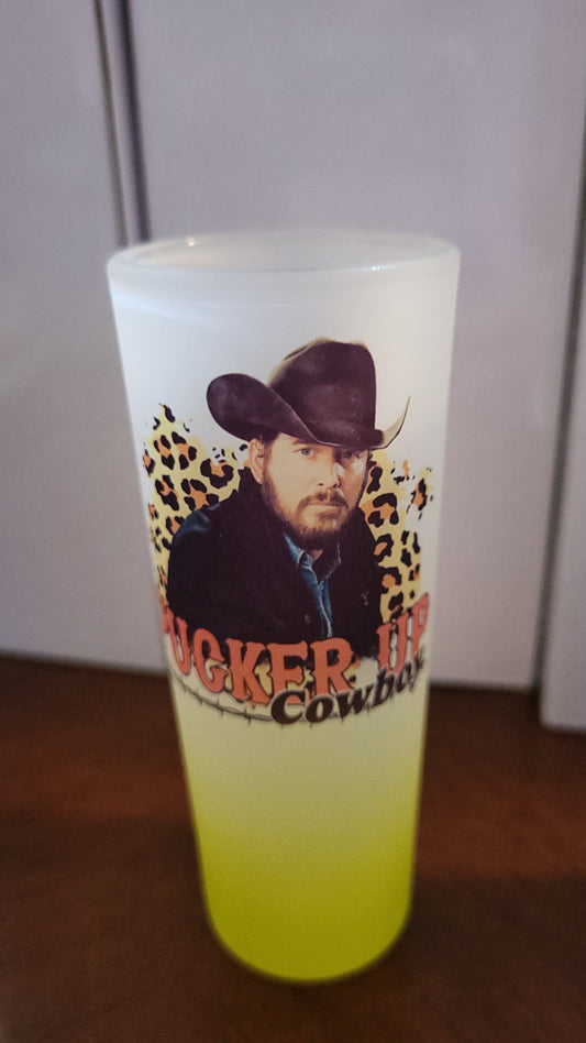 Pucker up Cowboy Rip Shot glass