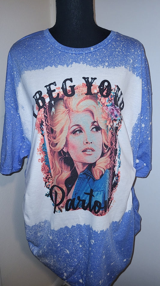 Colorful Beg your Parton Bleached T-Shirt