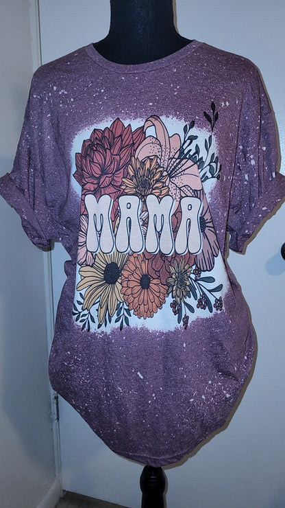 Mama floral bleached T-Shirt