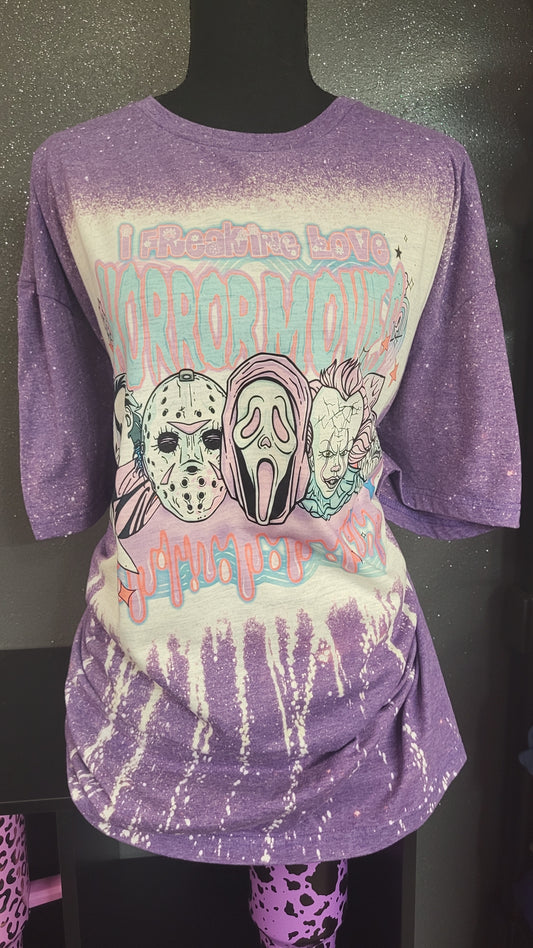 Freaking Love Horror Movies Bleached T-Shirt