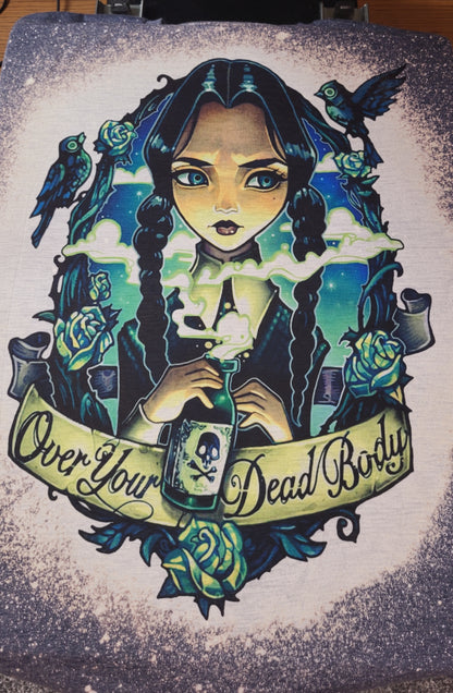 Wednesday Over Your Dead Body Bleached Tee