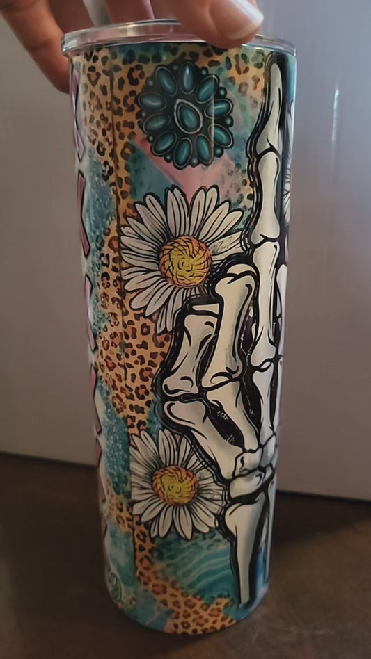 Leopard Teal Fuck Tumbler