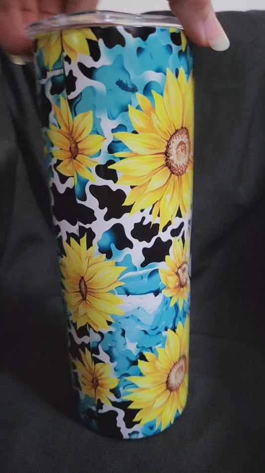 Teal Sunflower Mama Tumbler