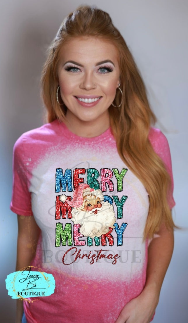 Glitter Merry Christmas Tee