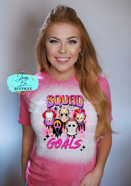 Horror Squad Goals Bleached T-Shirt