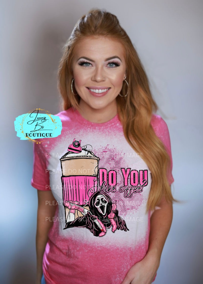 Do you Like Coffee Ghostface Bleached T-Shirt