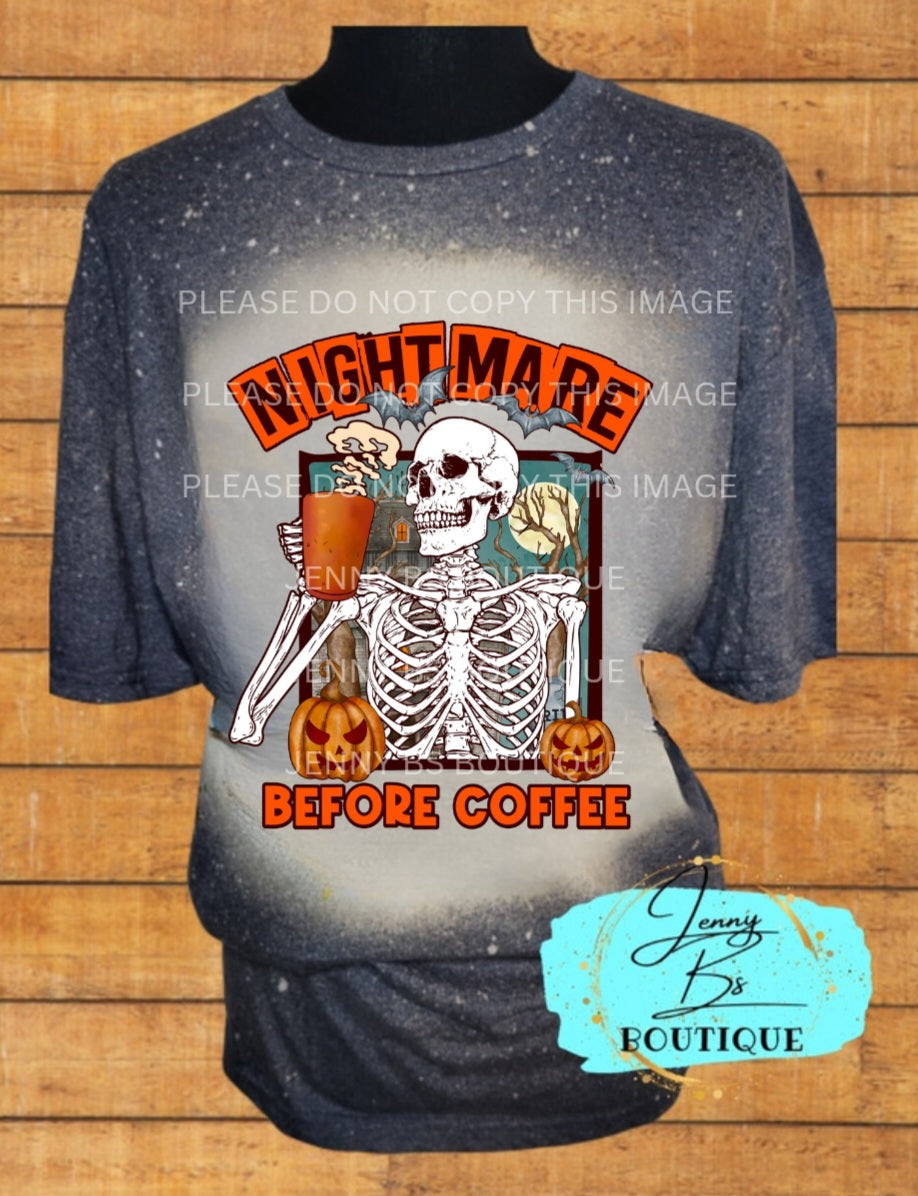 Nightmare Before Coffee Bleached T-Shirt