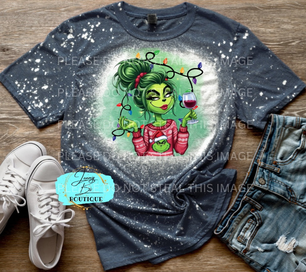 Grinch Babe Bleached Tee