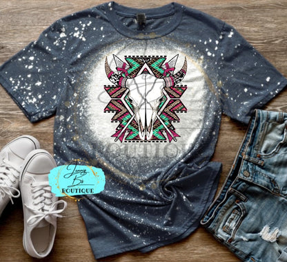 Aztec Cow Skull Tee