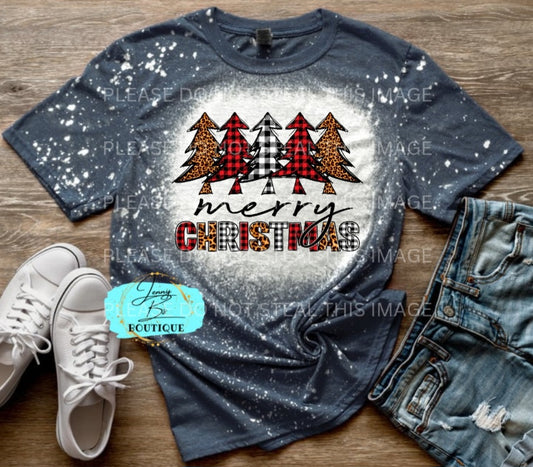 Plaid Merry Christmas Tee