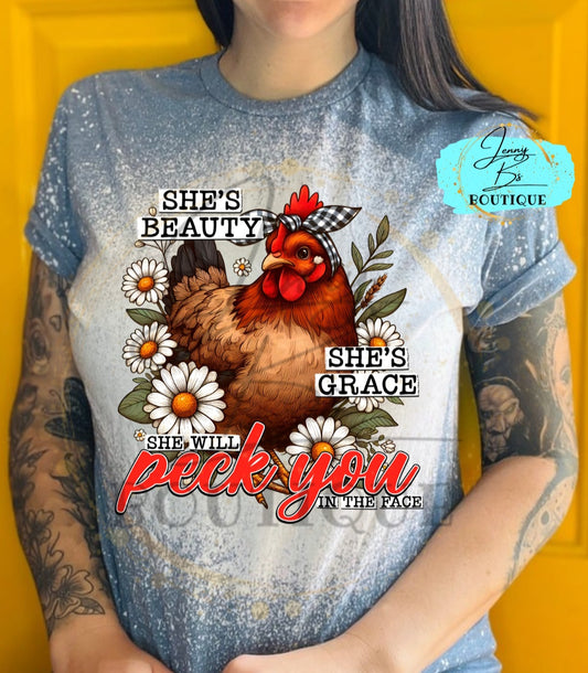 She's Beauty, She's Grace Hen Tee