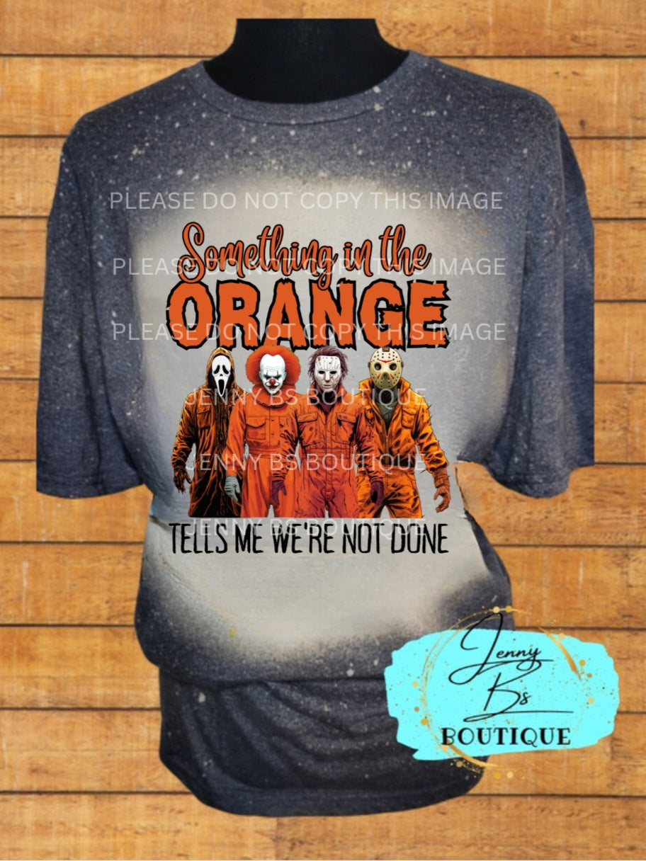 Something in the Orange Horror Bleached T-Shirt