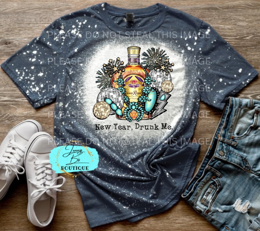 Crown New Year Drunk Me Tee