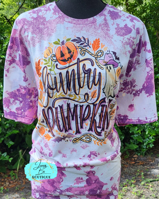 Country Pumpkin Acid Wash Tee