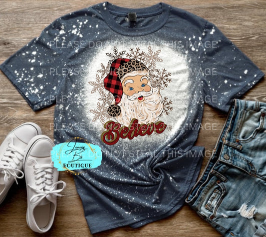 Gold Santa Believe Tee