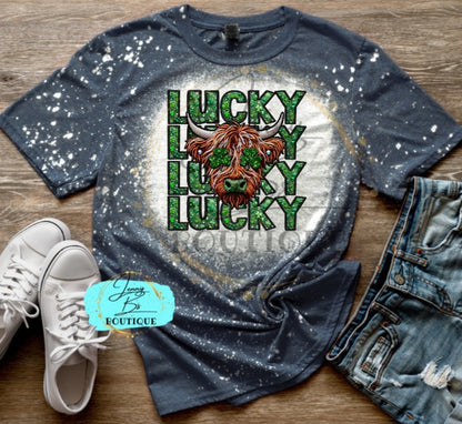 Lucky Highland Cow Tee