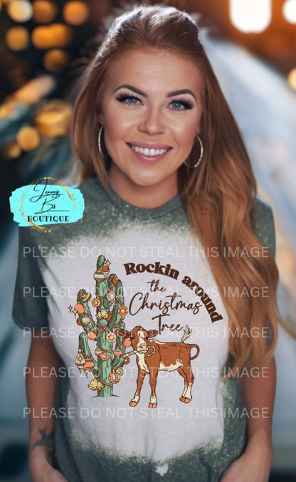 Western Rockin' Around the Christmas Tree Tee