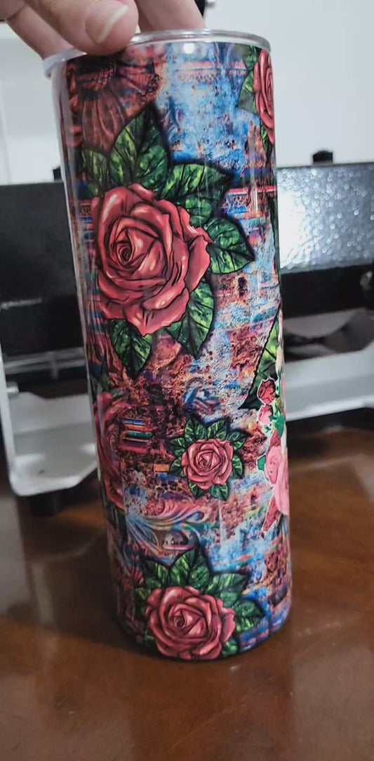 Denim Rose Virgin Guadalupe Tumbler