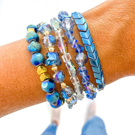 River Blue Bracelet Stack