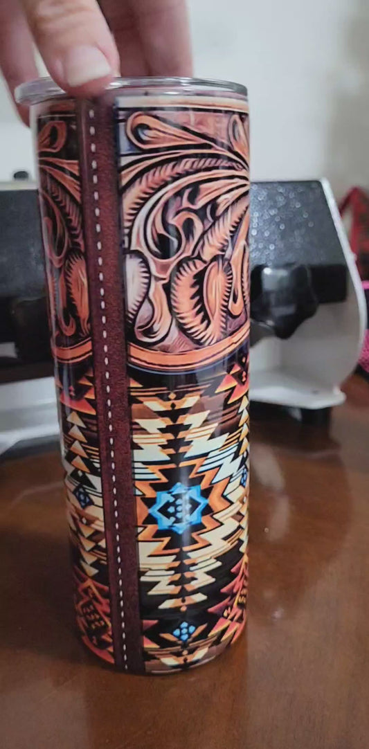 Leather Aztec Tumbler