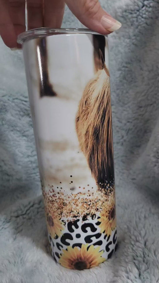 Yellow Highland Cow Tumbler