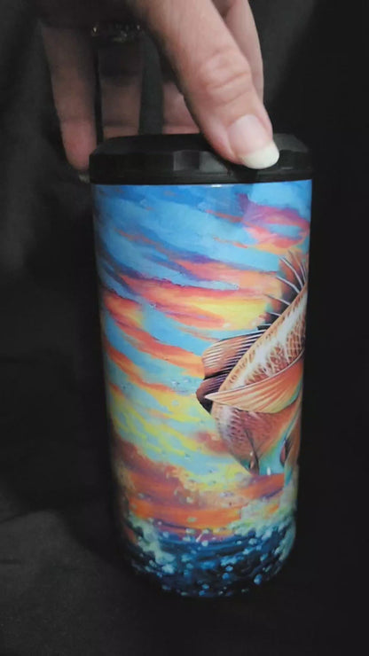 Watercolor Fish Koozie Cup